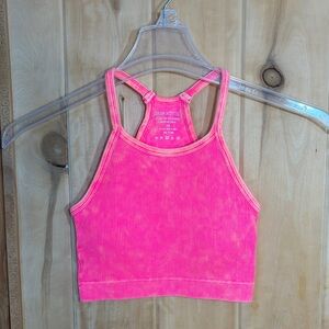 🌹5 for $25🌹Zenana Hot Pink Ribbed Racerback Padded Sport Bra Top